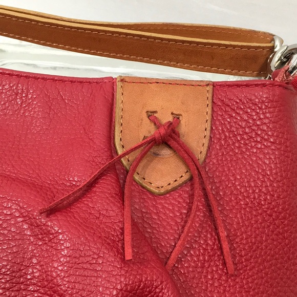 Valentina red & tan leather hobo bag - Picture 3 of 8
